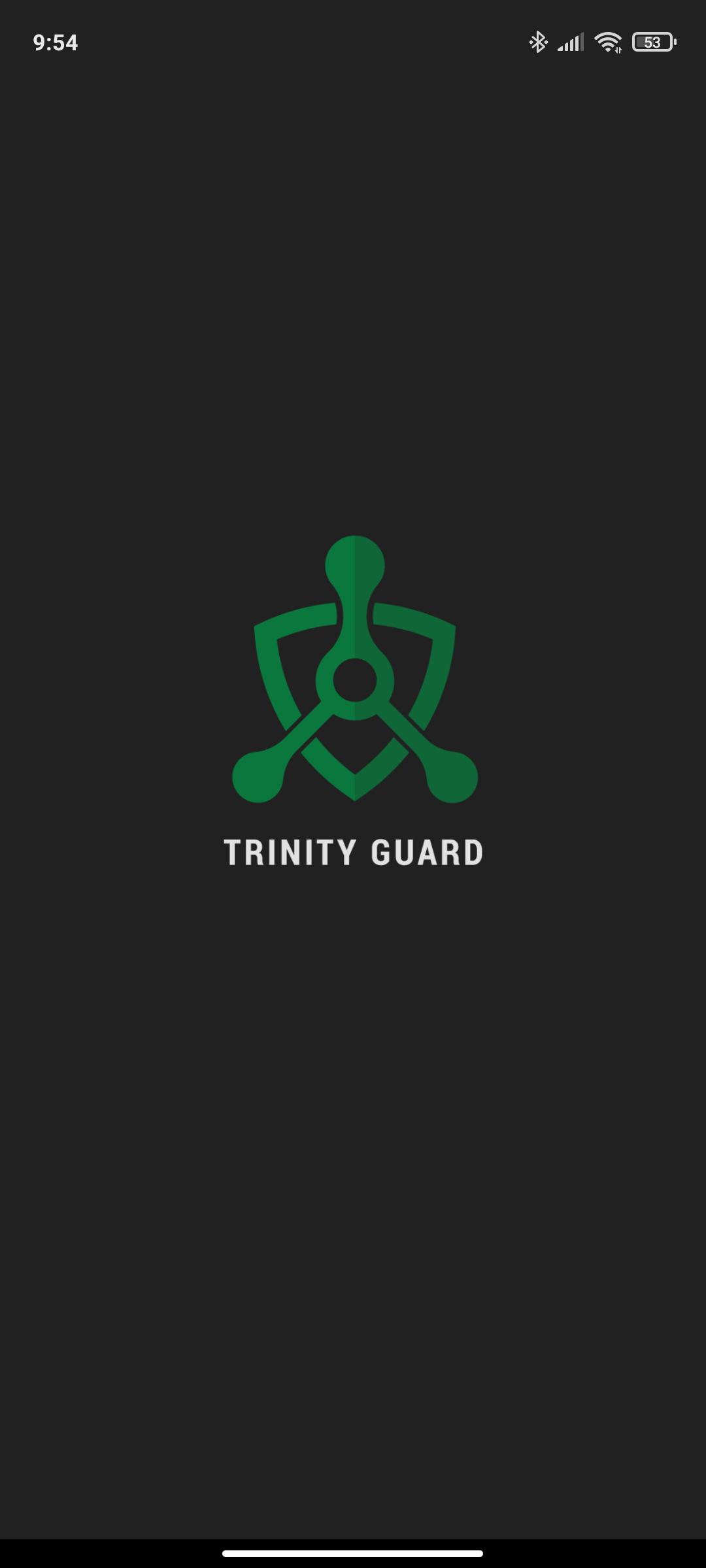 The splash screen of the Trinity Guard application